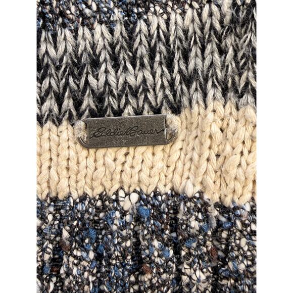 Eddie Bauer 3/4 Zip Textured Stripped Sweater Blu/Wht Womens S *New with Tags - Picture 4 of 7